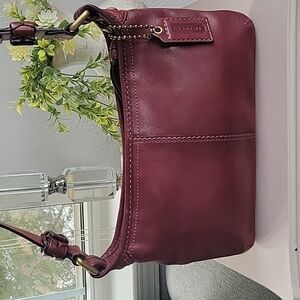 Like new, COACH Burgundy Tattersall Bleeker Vachetta Leather Bag